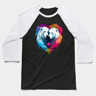 Polar Bear Couple Valentine Baseball T-Shirt